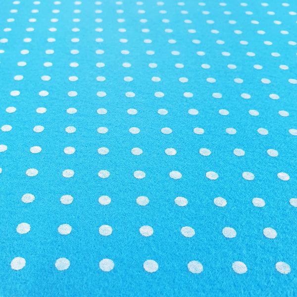 Pannolenci imprimés - TURQUOISE/BLANC POIS - coupe minimum ou multiples de 25 x 180 cm