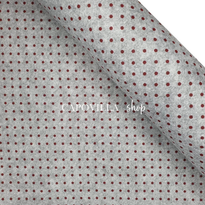 Pannolenci imprimés - MELANGE GREY/BORDEAUX DOTs - coupe minimum ou multiples de 25 x 180 cm