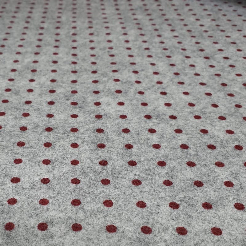 Pannolenci imprimés - MELANGE GREY/BORDEAUX DOTs - coupe minimum ou multiples de 25 x 180 cm