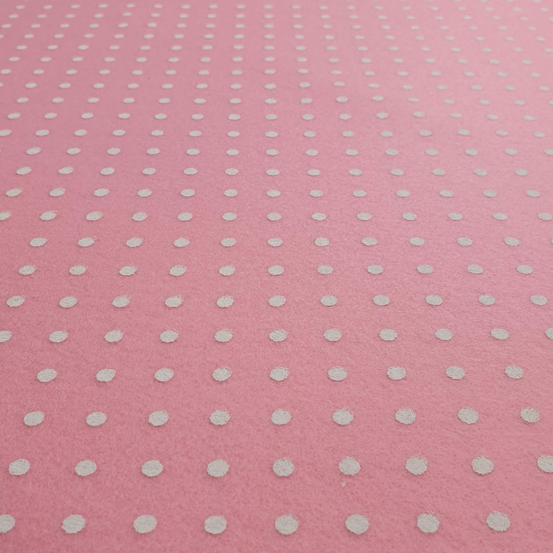 Pannolenci imprimés - POIS ROSE/BLANC - coupe minimum ou multiples de 25 x 180 cm