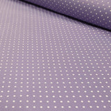 Pannolenci imprimé - LILAS/POIS BLANCS - coupe minimum ou multiples de 25 x 180 cm