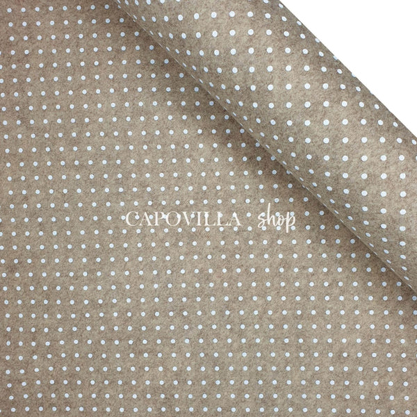 Bedruckte Pannolenci – CAMEL/WHITE POLKA DOTs – Mindestschnitt oder Vielfaches von 25 x 180 cm