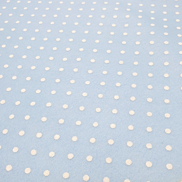 Pannolenci imprimé - CIEL BLANC/POLKA POIS - coupe minimum ou multiples de 25 x 180 cm