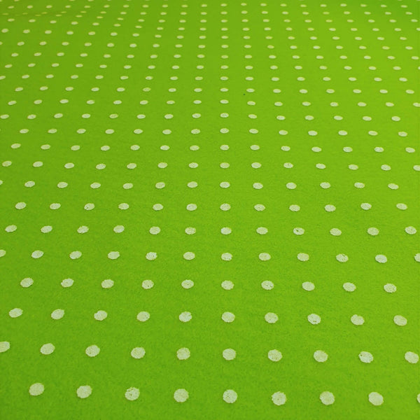 Bedruckte Pannolenci – APFELGRÜN/WEIßE POLKA DOTs – Mindestschnitt oder Vielfaches von 25 x 180 cm