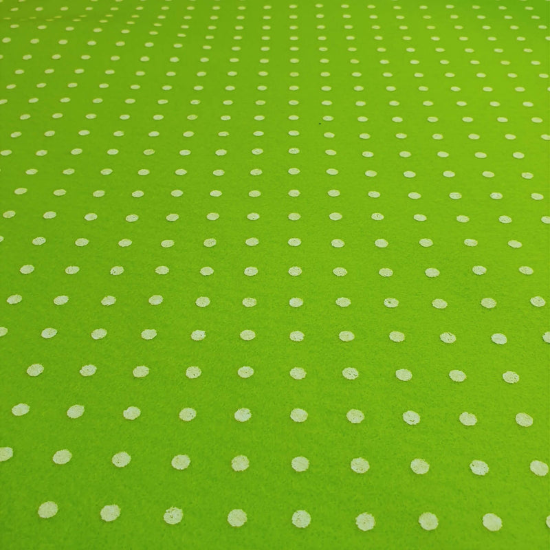 Pannolenci imprimés - POIS VERT POMME/BLANC - coupe minimum ou multiples de 25 x 180 cm