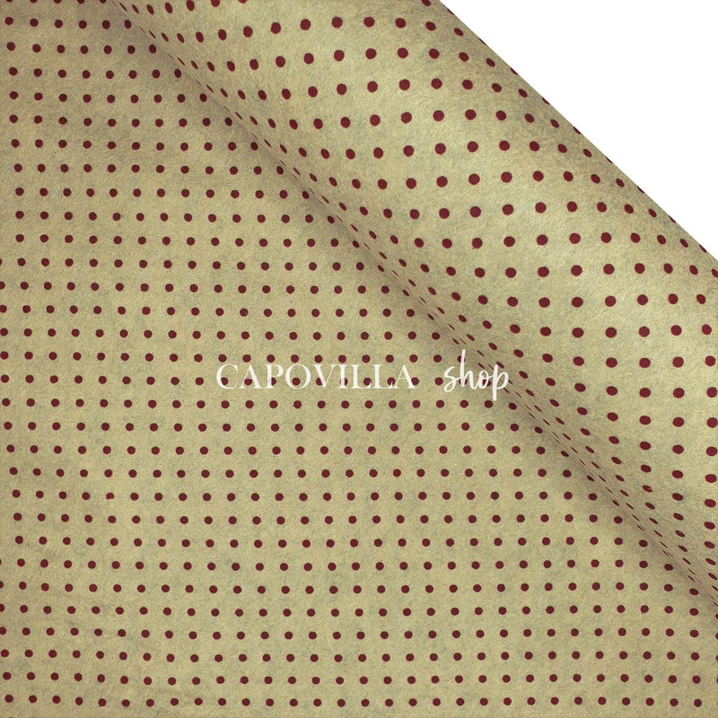 Pannolenci imprimés - SAND/BORDEAUX DOTs - coupe minimum ou multiples de 25 x 180 cm