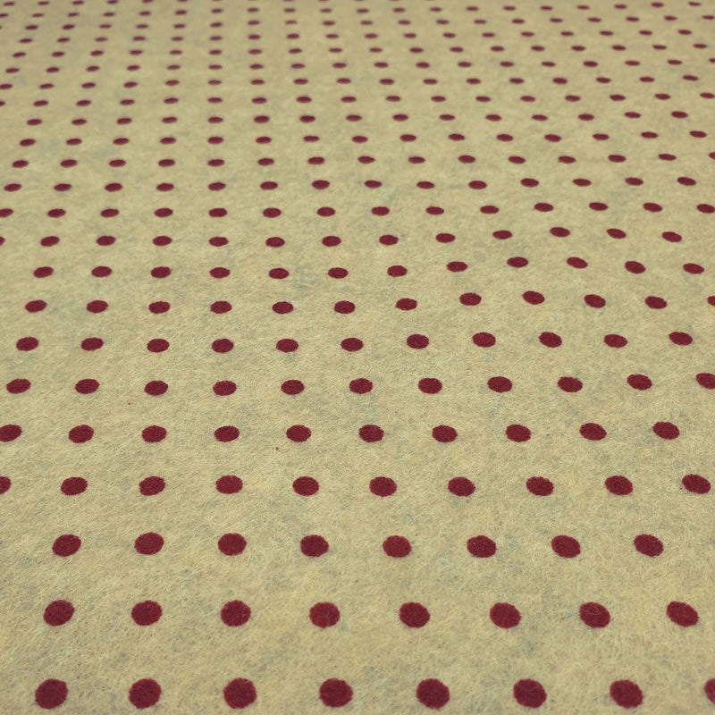 Pannolenci imprimés - SAND/BORDEAUX DOTs - coupe minimum ou multiples de 25 x 180 cm