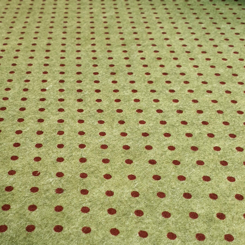 Pannolenci imprimés - MOSS/BORDEAUX POIS - coupe minimum ou multiples de 25 x 180 cm