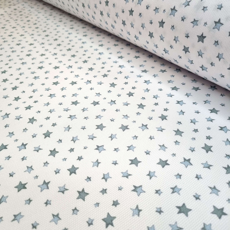 Piquet de coton H 150 cm - ÉTOILES BLEUES