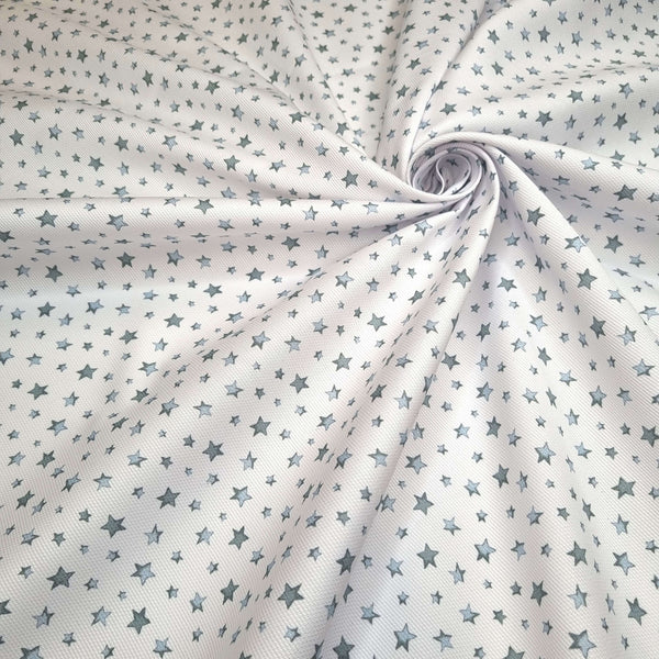 Piquet de coton H 150 cm - ÉTOILES BLEUES