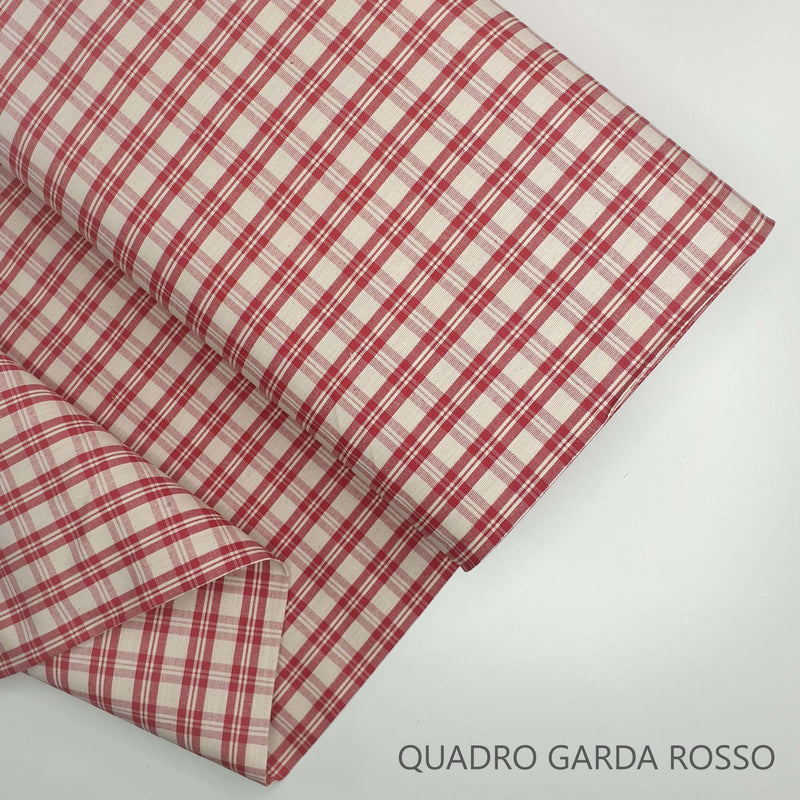 Collezione "Riga, quadretto e unito" H 180 cm - ROSSO