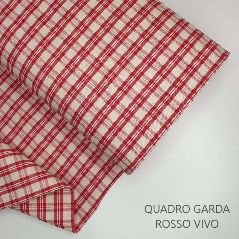 Collezione "Riga, quadretto e unito" H 180 cm - ROSSO VIVO