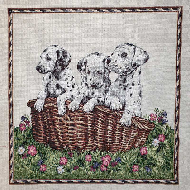 45 x 45 cm großes, garngefärbtes Panel – DALMATIANISCHE WELPEN