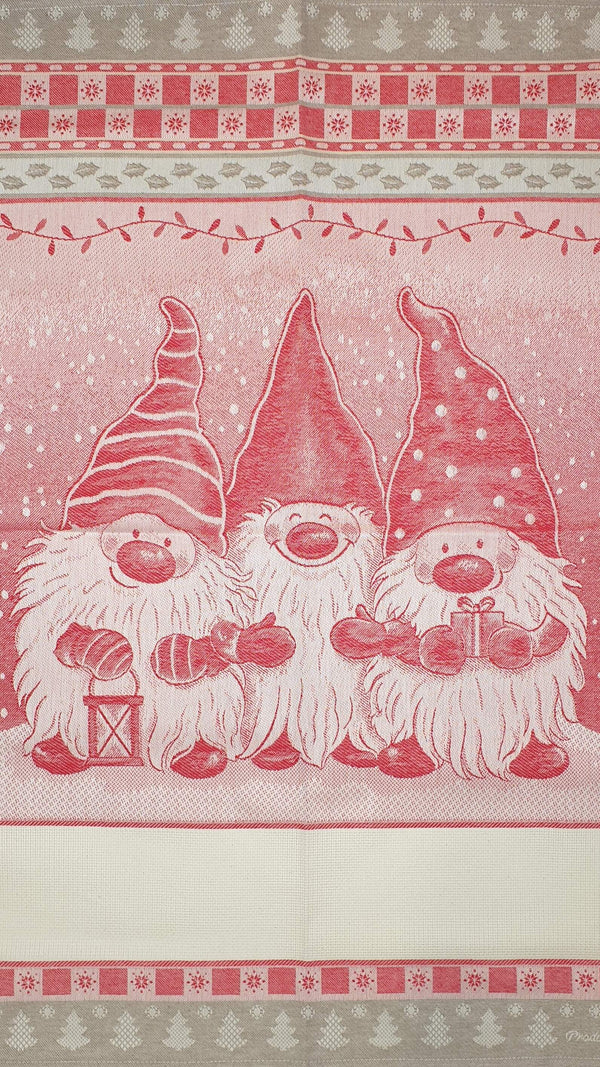 Geschirrtuch aus reiner Baumwolle mit Stickerei – RED GNOMES