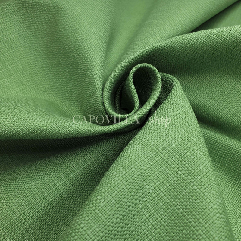 Tissu d'ameublement écologique - VERT - coupe minimum ou multiples de 25 x 150 cm