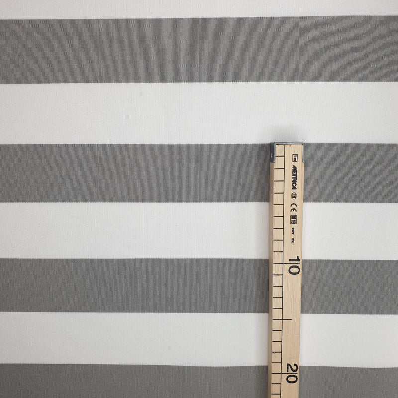 Tessuto per esterno H 160 cm - RIGHE GRIGIE/BIANCHE