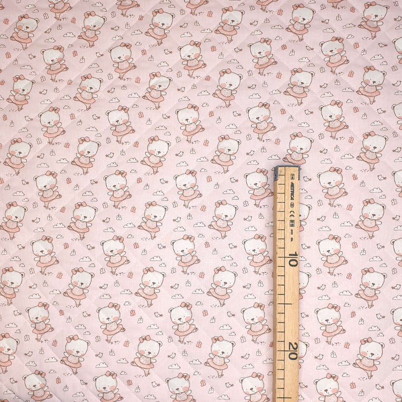 Matelassé en toile de coton double face H 140 cm - BALLERINAS ROSE