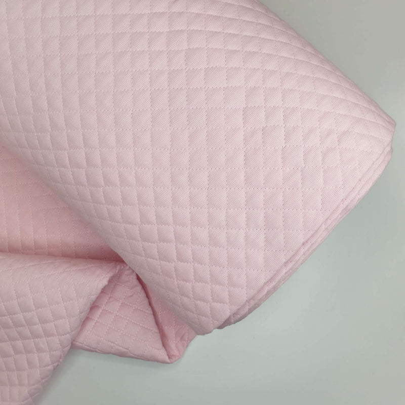 Piqué de coton matelassé H 140 cm - ROSE BABY