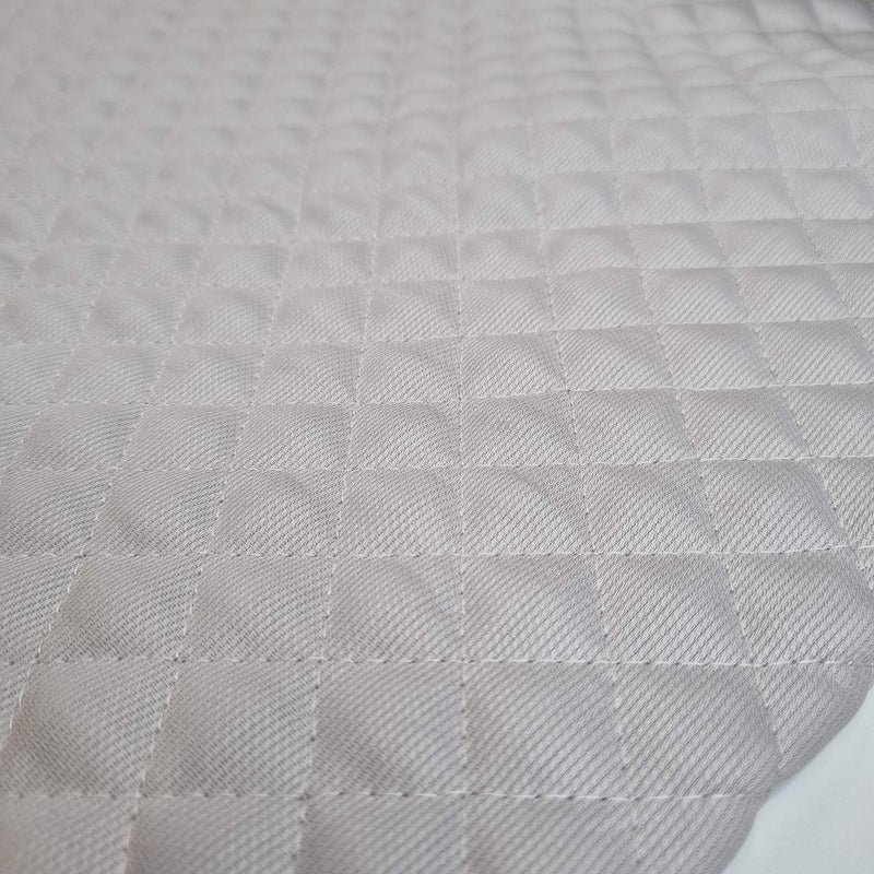 Piqué de coton matelassé H 140 cm - GRIS