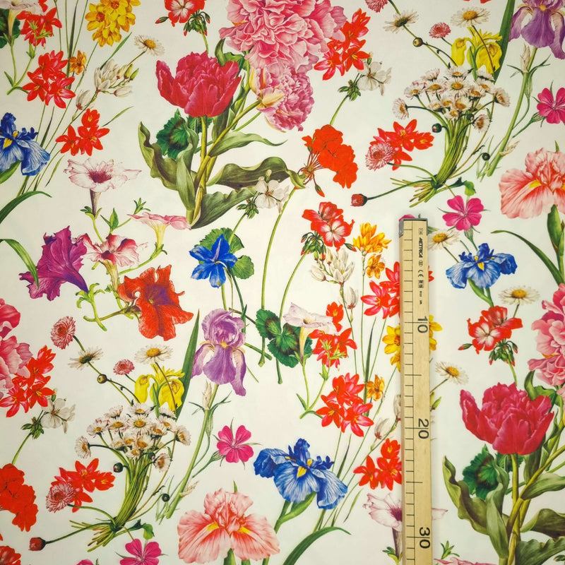 Tissu sans repassage CHAMP DE FLEURS - H 160cm