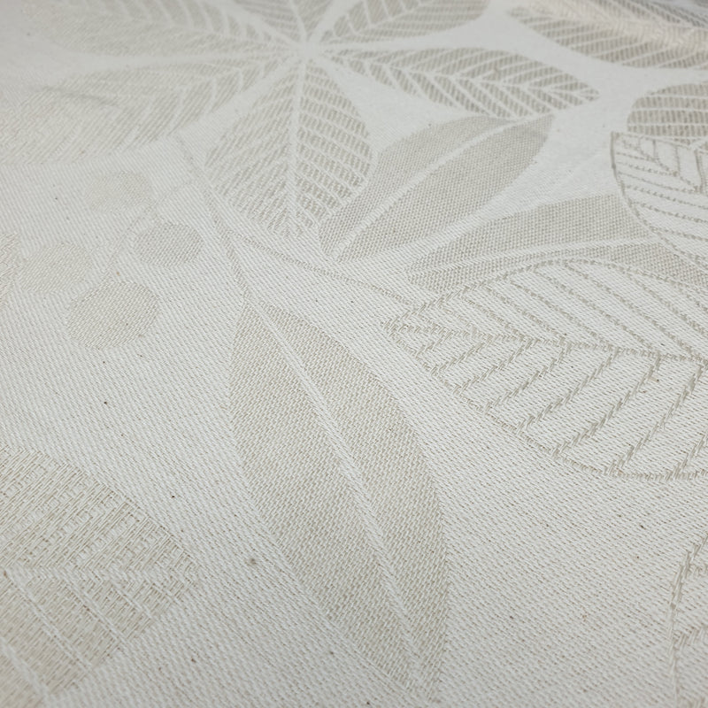 Tissu Mélange de Lin - FEUILLES FOND NATUREL - coupe minimum ou multiples de 25 x 180 cm