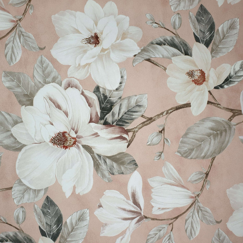 Tissu sans repassage MAGNOLIE FOND POUDRE - H 160 cm