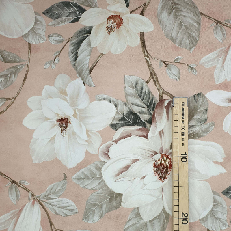 Bügelfreier Stoff MAGNOLIE POWDER BACKGROUND – H 160 cm