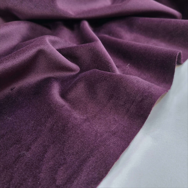 Velours Lisse - AUBERGINE - coupe minimum ou multiples de 25 x 150 cm