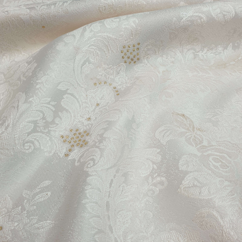 Tissu d'ameublement Jacquard - DAMASK IVOIRE - coupe minimum ou multiples de 25 x 300 cm