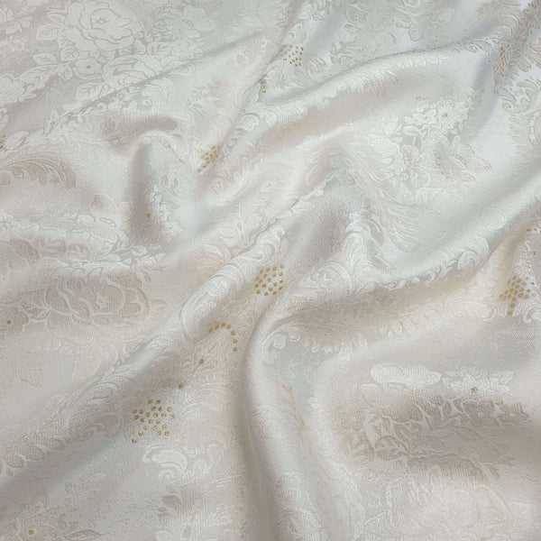 Jacquard-Möbelstoff – IVORY DAMASK – Mindestzuschnitt oder Vielfaches von 25 x 300 cm