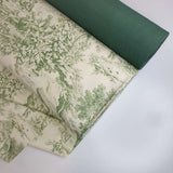 Tissu Toile de Jouy H 280 cm - VERT/ECRU